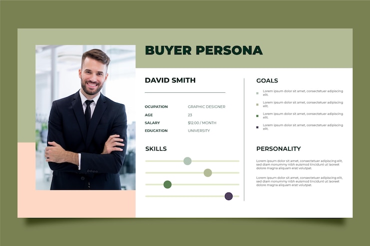 Vector Gratis templat infografis persona pembeli dengan foto