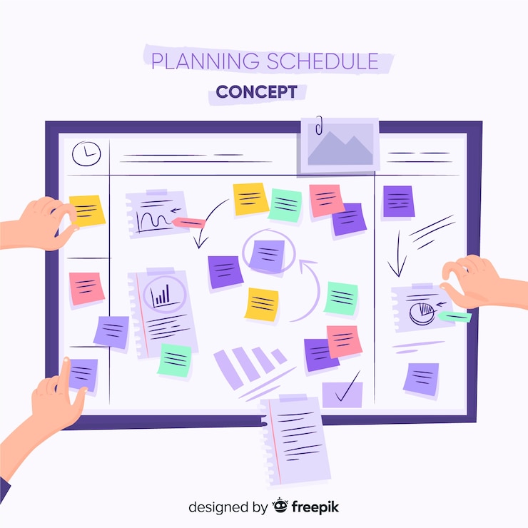 Vector Gratis templat jadwal perencanaan modern