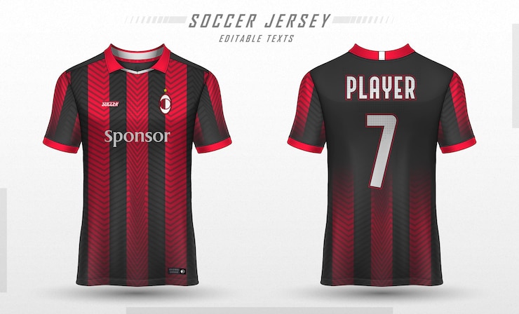 Templat jersey sepak bola desain kaus olahraga