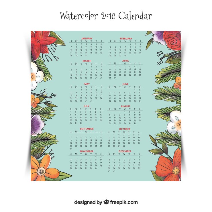 Vector Gratis templat kalender 2018