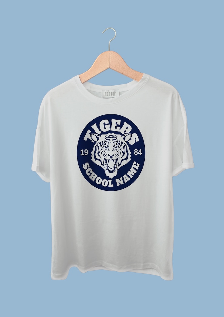 Vector Gratis templat kaos sekolah macan vintage