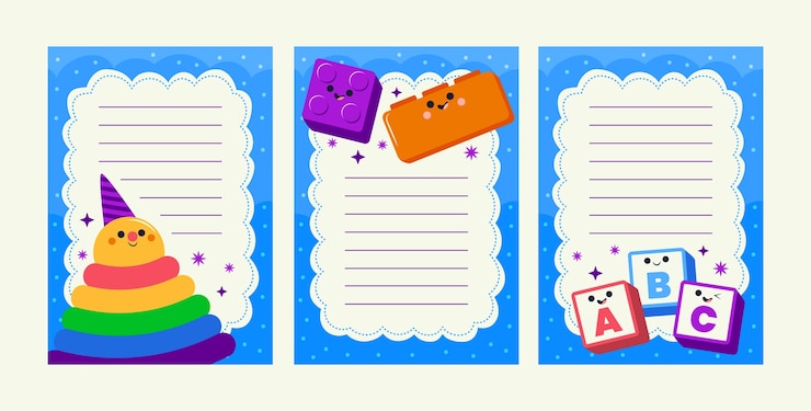 Vector Gratis templat kartu anak-anak digambar tangan