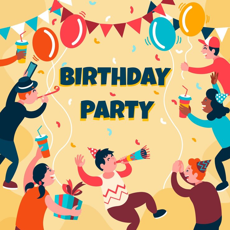 Vector Gratis templat kartu desain datar selamat ulang tahun