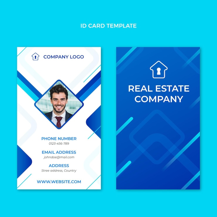 Vector Gratis templat kartu identitas properti gradien