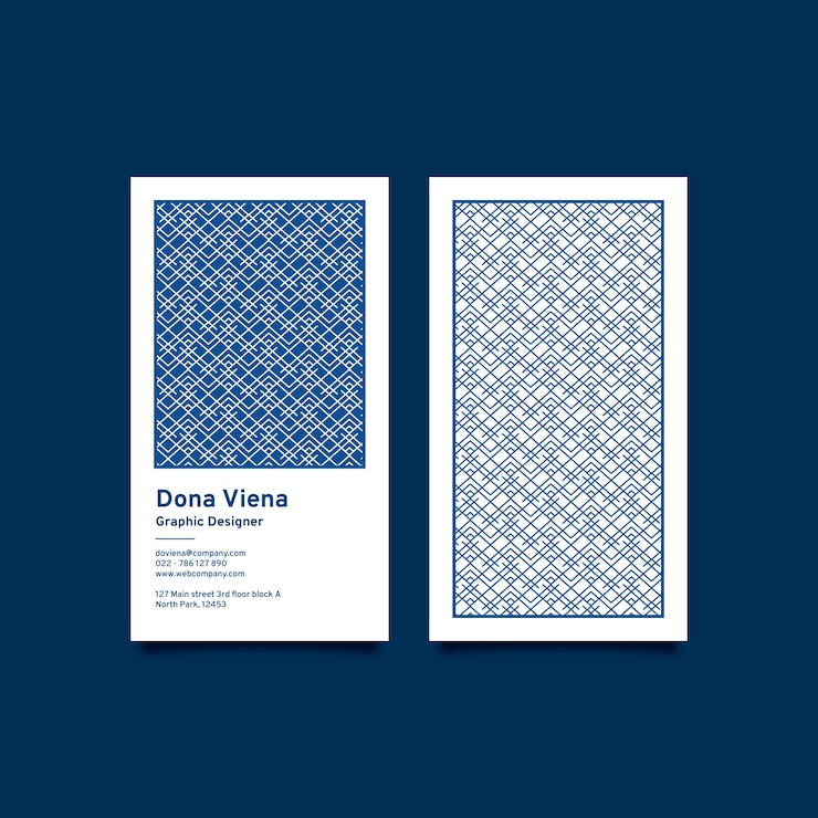 Vector Gratis templat kartu nama bisnis biru classic abstrak