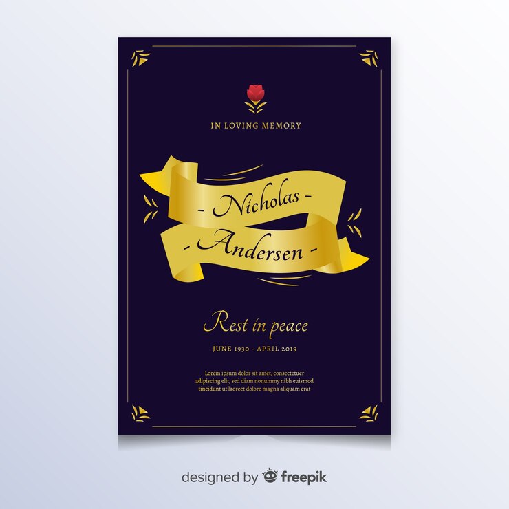 Vector Gratis templat kartu pemakaman