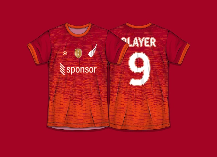 Vector Gratis templat kaus sepak bola profesional