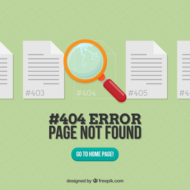 Vector Gratis templat kesalahan 404 datar