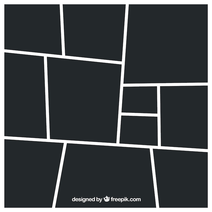 Vector Gratis templat kolase bingkai foto hitam
