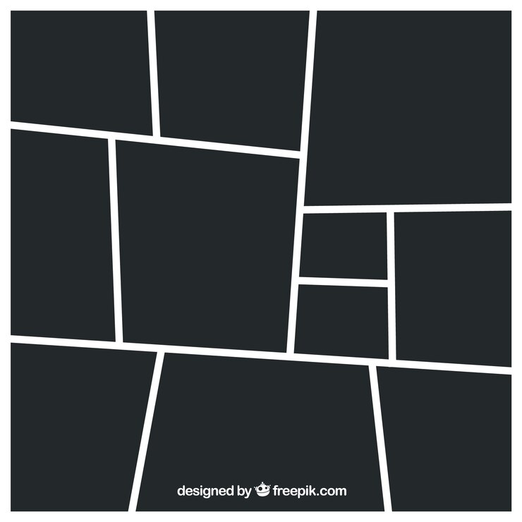 Vector Gratis templat kolase bingkai foto hitam