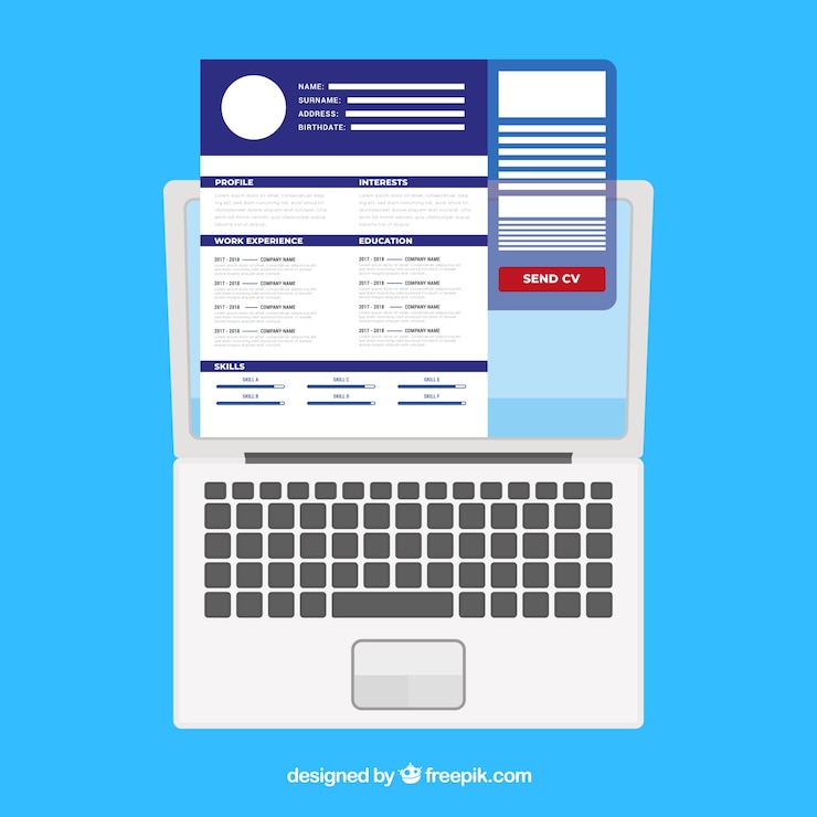Vector Gratis templat kurikulum online yang menarik