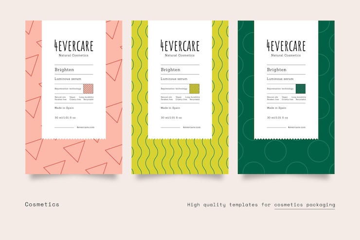 Vector Gratis templat label kemasan minimalis
