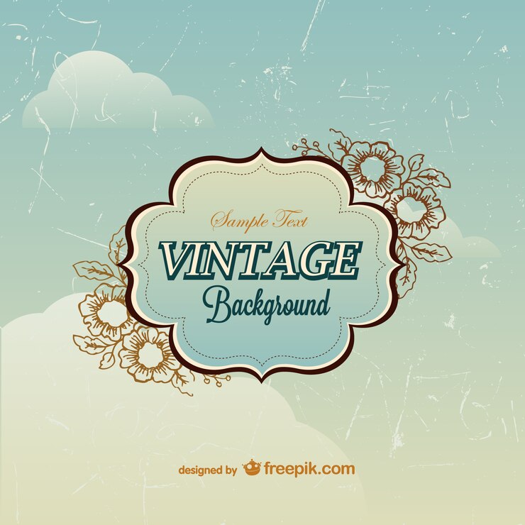 Vector Gratis templat latar belakang bunga tergores vintage
