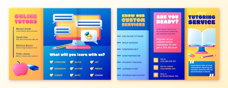 Vector Gratis templat layanan bimbingan belajar gradien