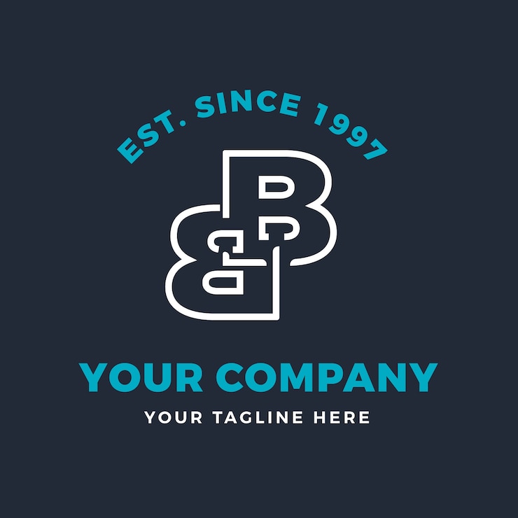 Vector Gratis templat logo bb desain datar