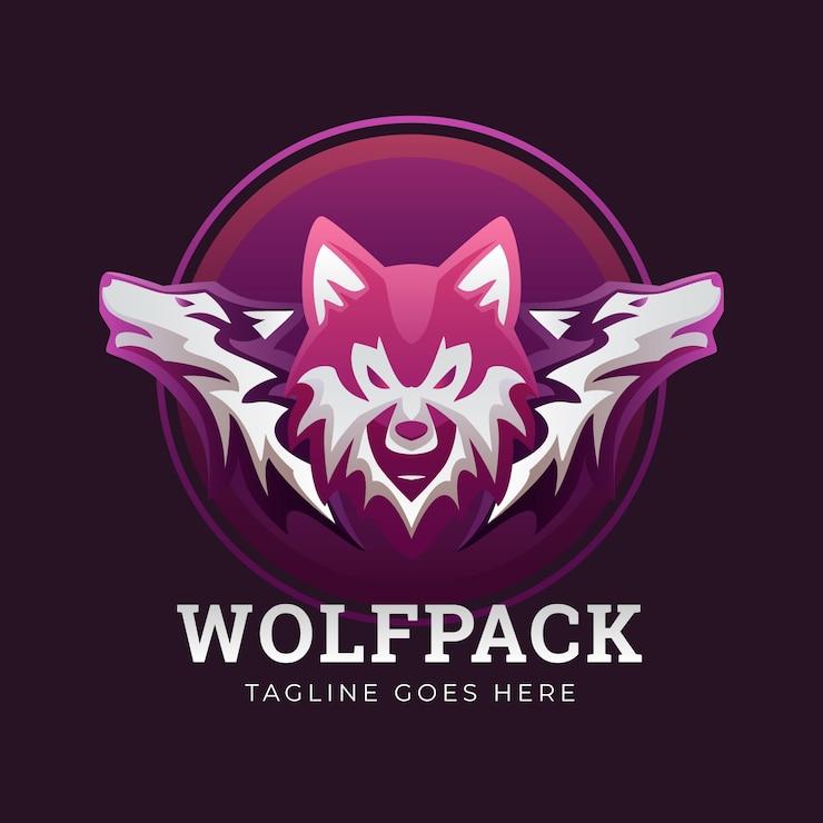 Vector Gratis templat logo branding wolfpack