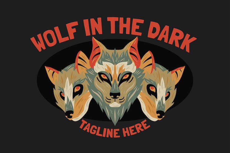 Vector Gratis templat logo branding wolfpack