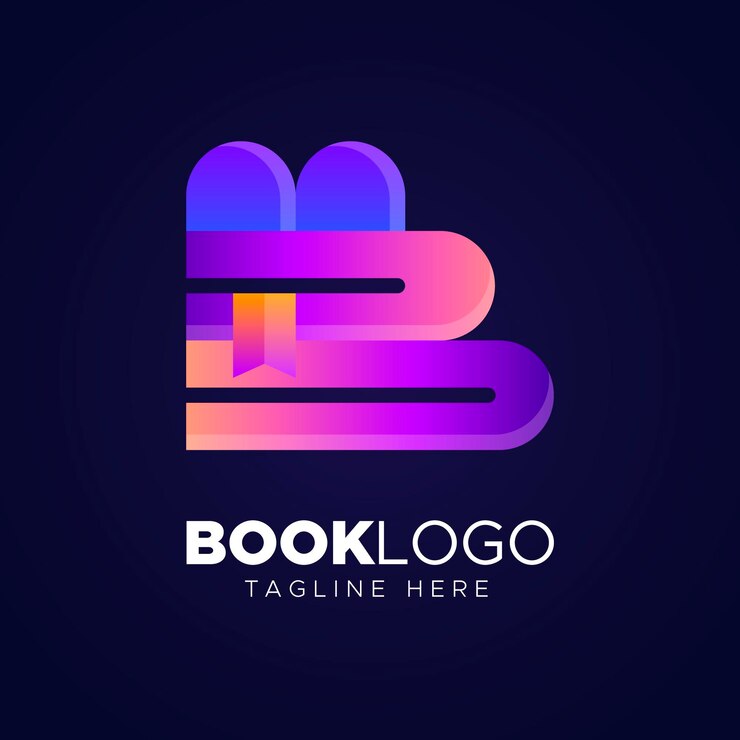 Vector Gratis templat logo buku gradien