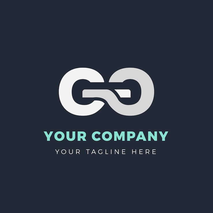 Vector Gratis templat logo gg desain datar