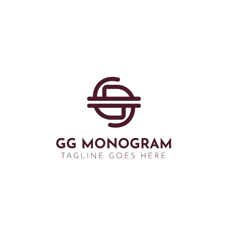Vector Gratis templat logo gg desain datar