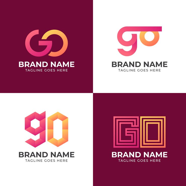 Vector Gratis templat logo go berwarna gradien