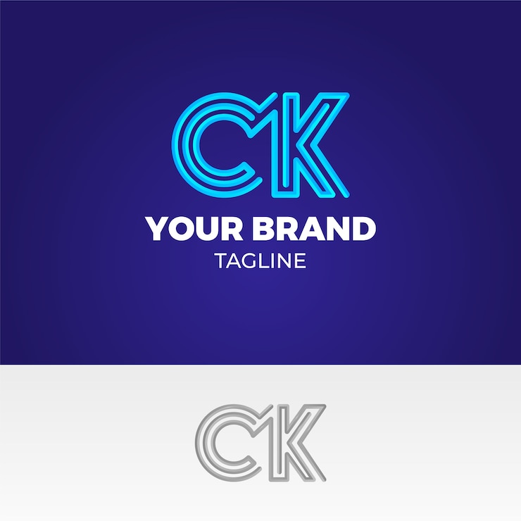 Vector Gratis templat logo gradien ck atau kc