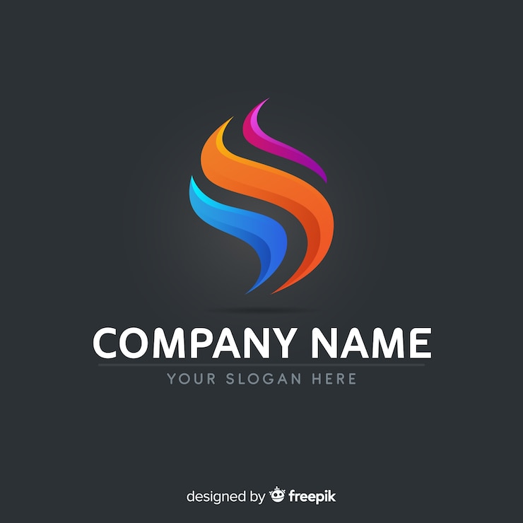 Vector Gratis templat logo gradien dengan bentuk abstrak
