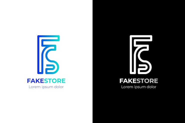 Vector Gratis templat logo gradien sf atau fs