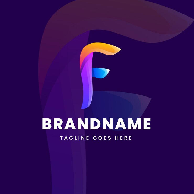 Vector Gratis templat logo huruf f gradien