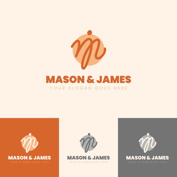 Vector Gratis templat logo mj yang digambar tangan