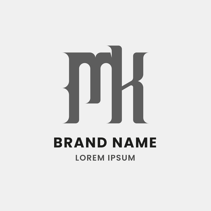 Vector Gratis templat logo mk atau km desain datar