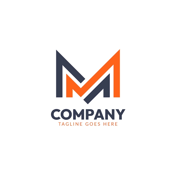 Vector Gratis templat logo mm desain datar