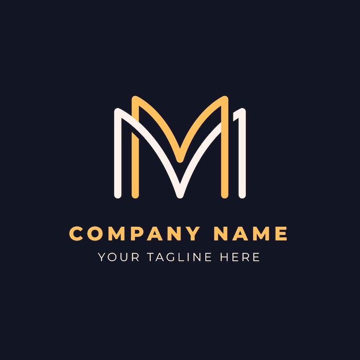 Vector Gratis templat logo mm desain datar