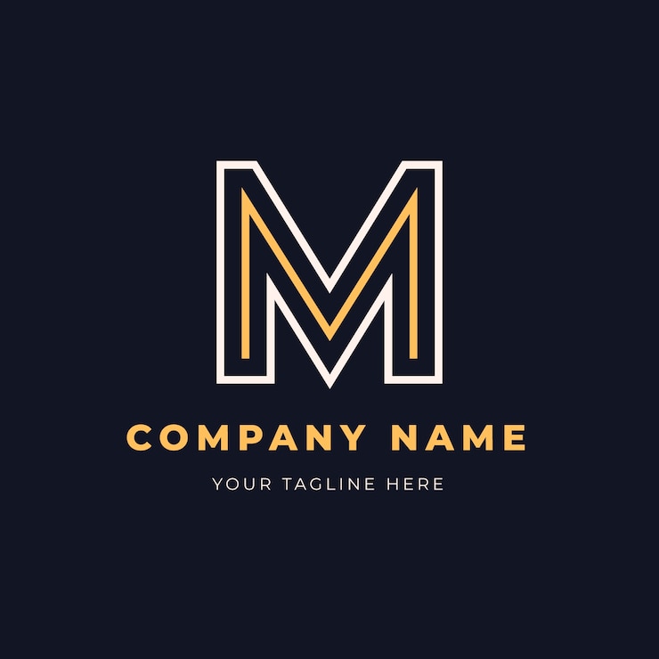Vector Gratis templat logo mm desain datar