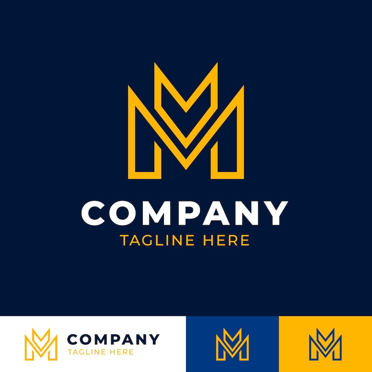 Vector Gratis templat logo mm desain datar