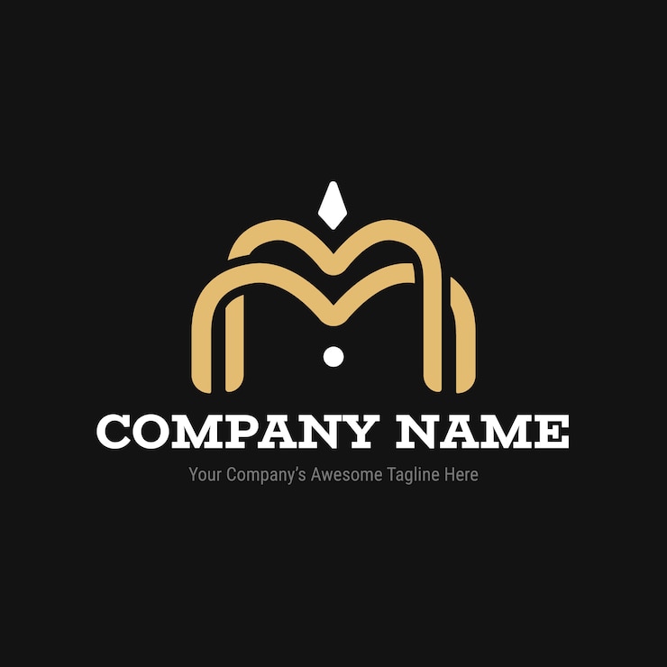 Vector Gratis templat logo mm desain datar