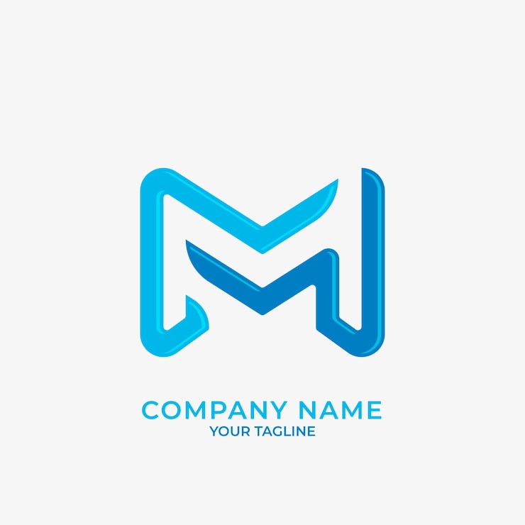 Vector Gratis templat logo mm desain datar