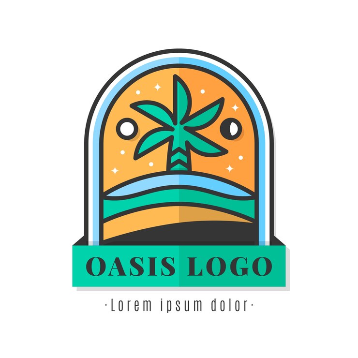 Vector Gratis templat logo oasis yang indah