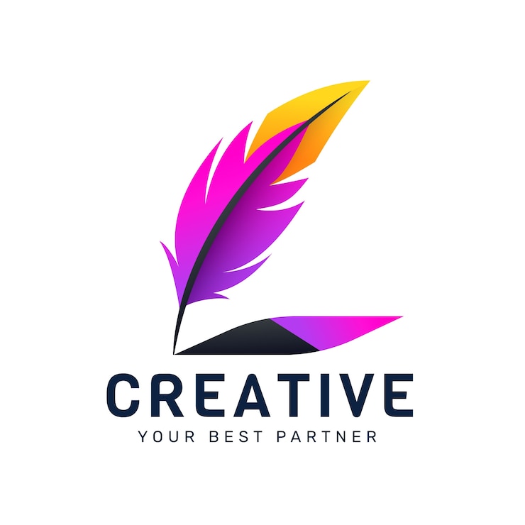 Vector Gratis templat logo pena bulu angsa