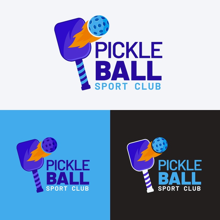 Vector Gratis templat logo pickleball desain datar