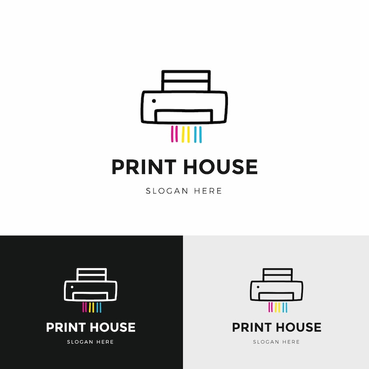 Vector Gratis templat logo rumah percetakan