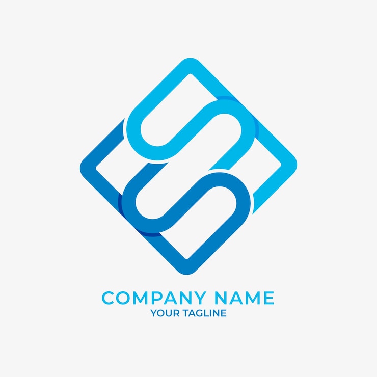 Vector Gratis templat logo ss desain datar