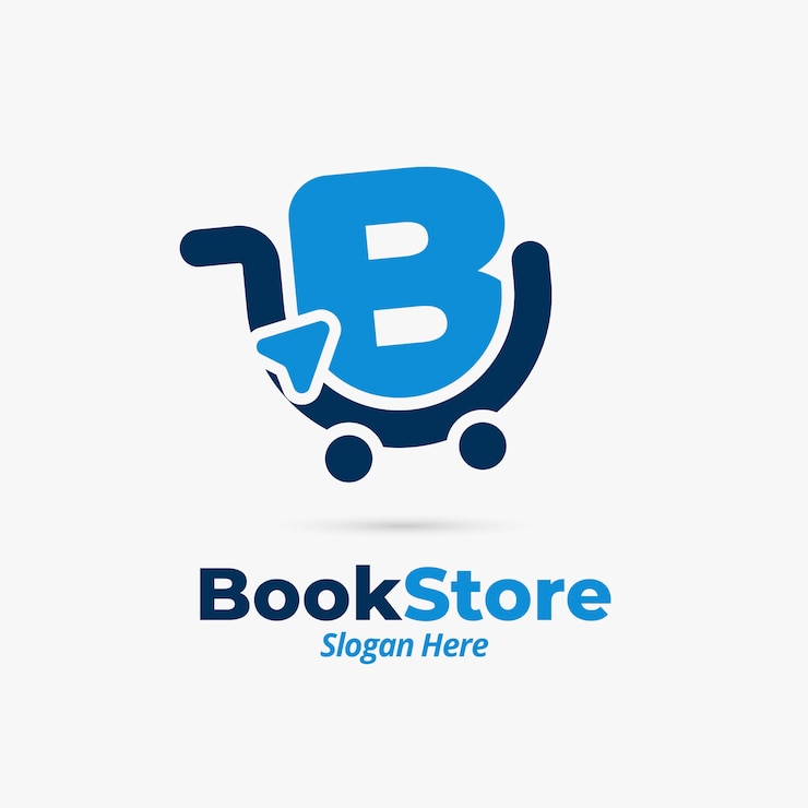 Vector Gratis templat logo toko buku desain datar
