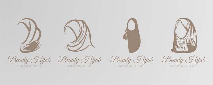 Vector Gratis templat logo vektor kecantikan hijab wanita