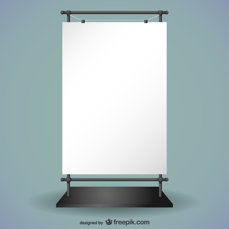 Vector Gratis templat papan iklan hitam dan putih
