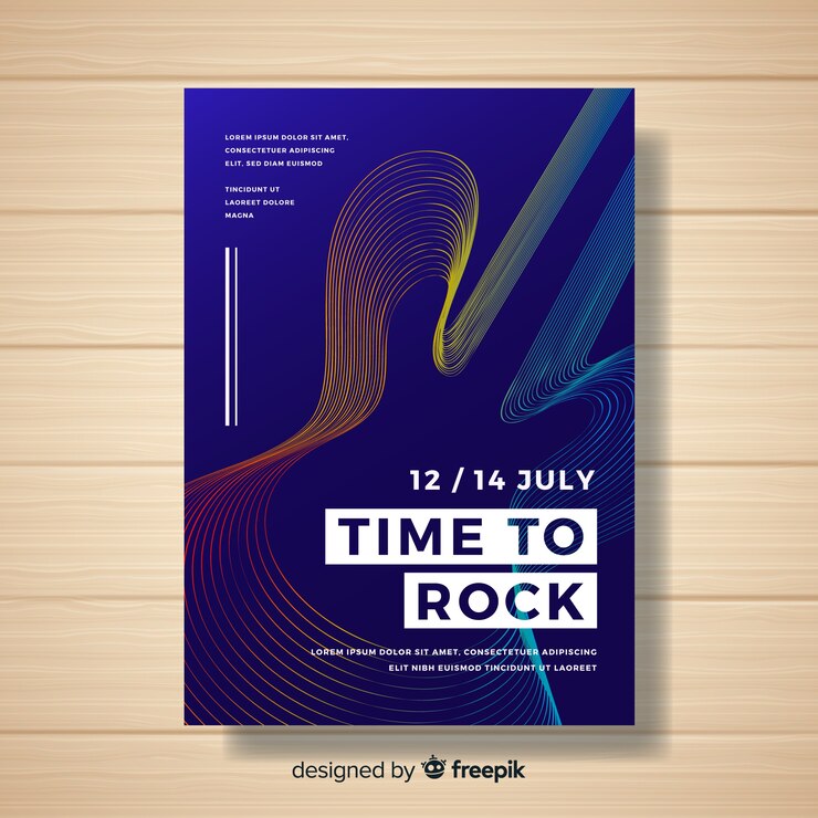 Vector Gratis templat poster festival musik abstrak