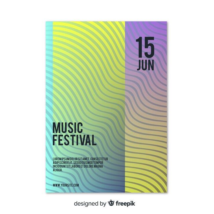 Vector Gratis templat poster festival musik penuh warna