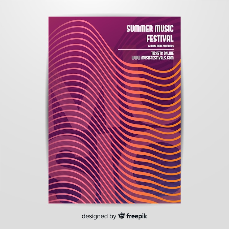 Vector Gratis templat poster festival musik penuh warna