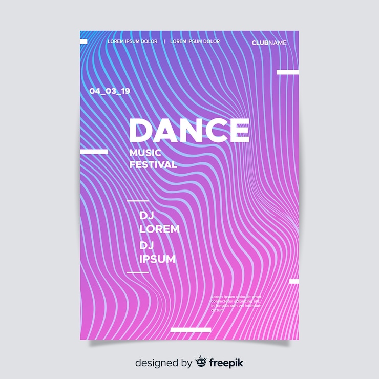Vector Gratis templat poster festival musik penuh warna