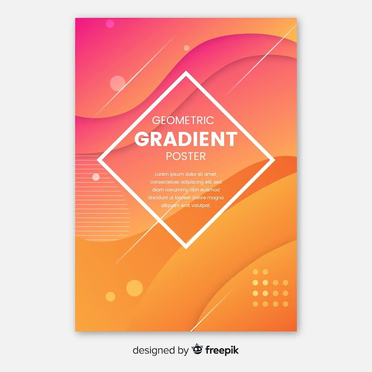 Vector Gratis templat poster gradien